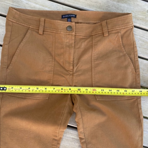 Eileen Fisher Organic Cotton Cozy Stretch Clay Brown Slim Pants Size 4 - Picture 8 of 11